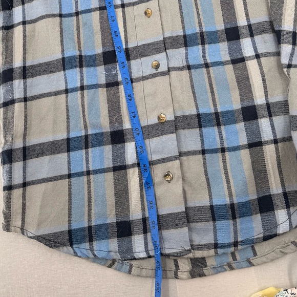 Stillwater Supply Co Shirt Womens Size Medium Blue Plaid Button Up Flannel NWT - Picture 6 of 7